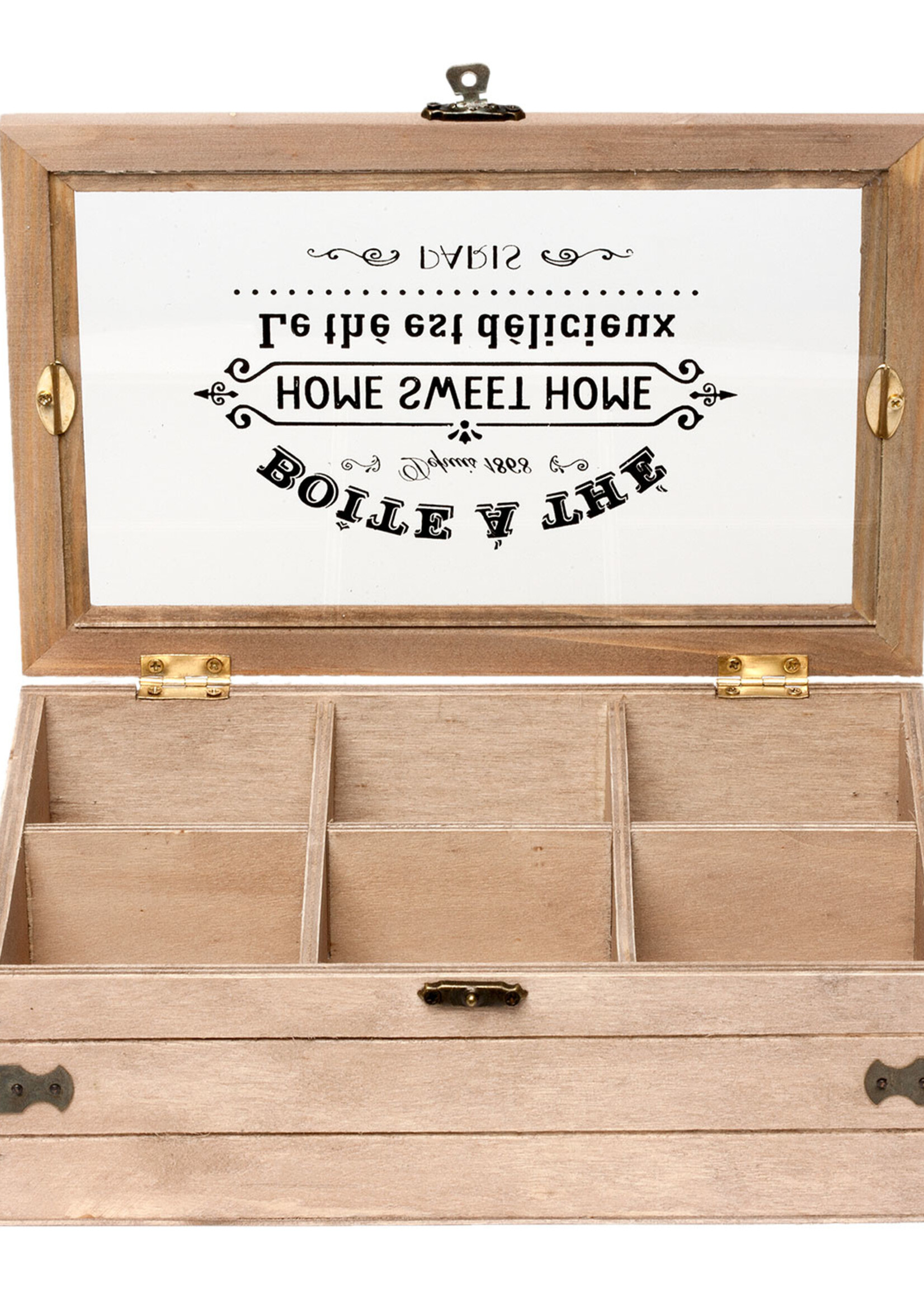 Clayre & Eef Boîte à thé (6 compartiments) 24*16*8 cm 6H1397