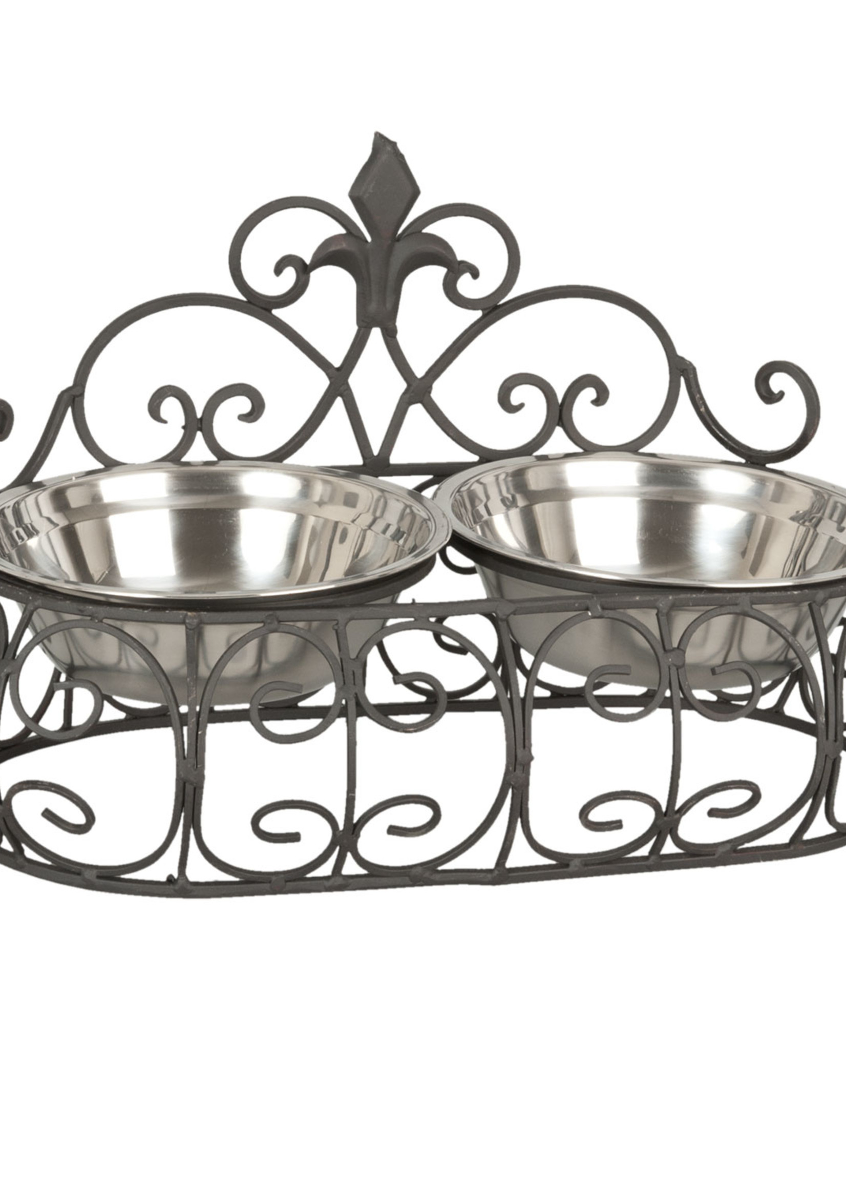 Clayre & Eef Dieren voerbak 39*20*23 cm / 2*500 ml 6Y1407