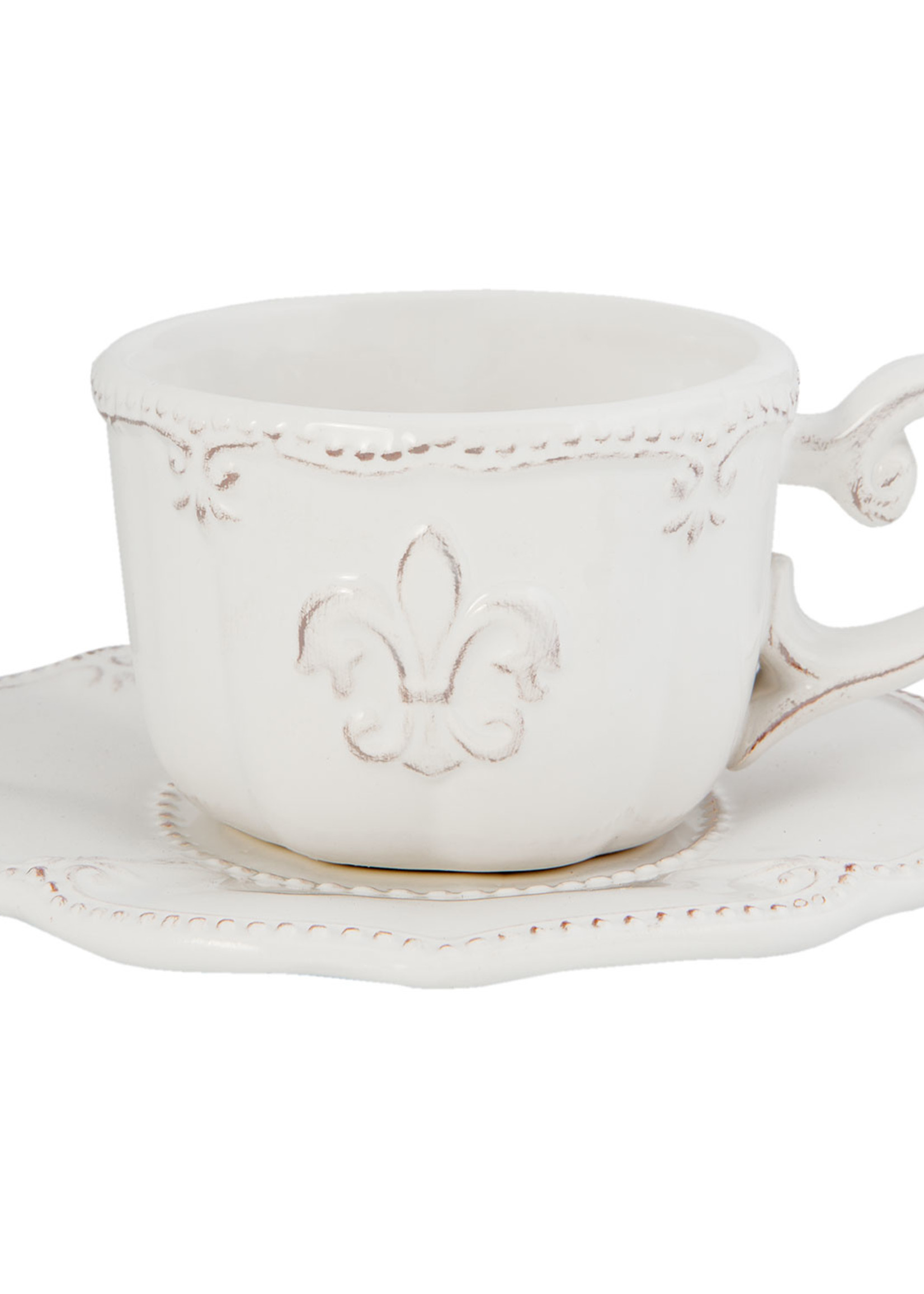 Clayre & Eef Kop en schotel Ø 15*7 cm / 220 ml FRLKS