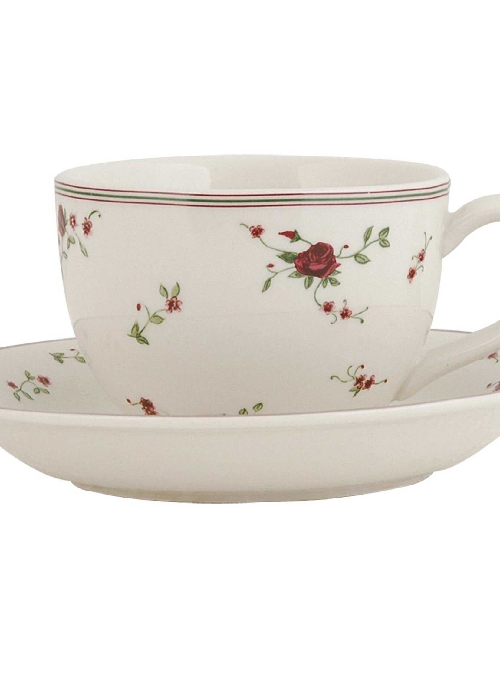 Clayre & Eef Tasse et soucoupe Ø 15*7 cm / 200 ml LPRKS