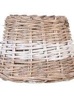 Clayre & Eef Lampenkap band wit Ø 23*17 cm W4RO0081BW