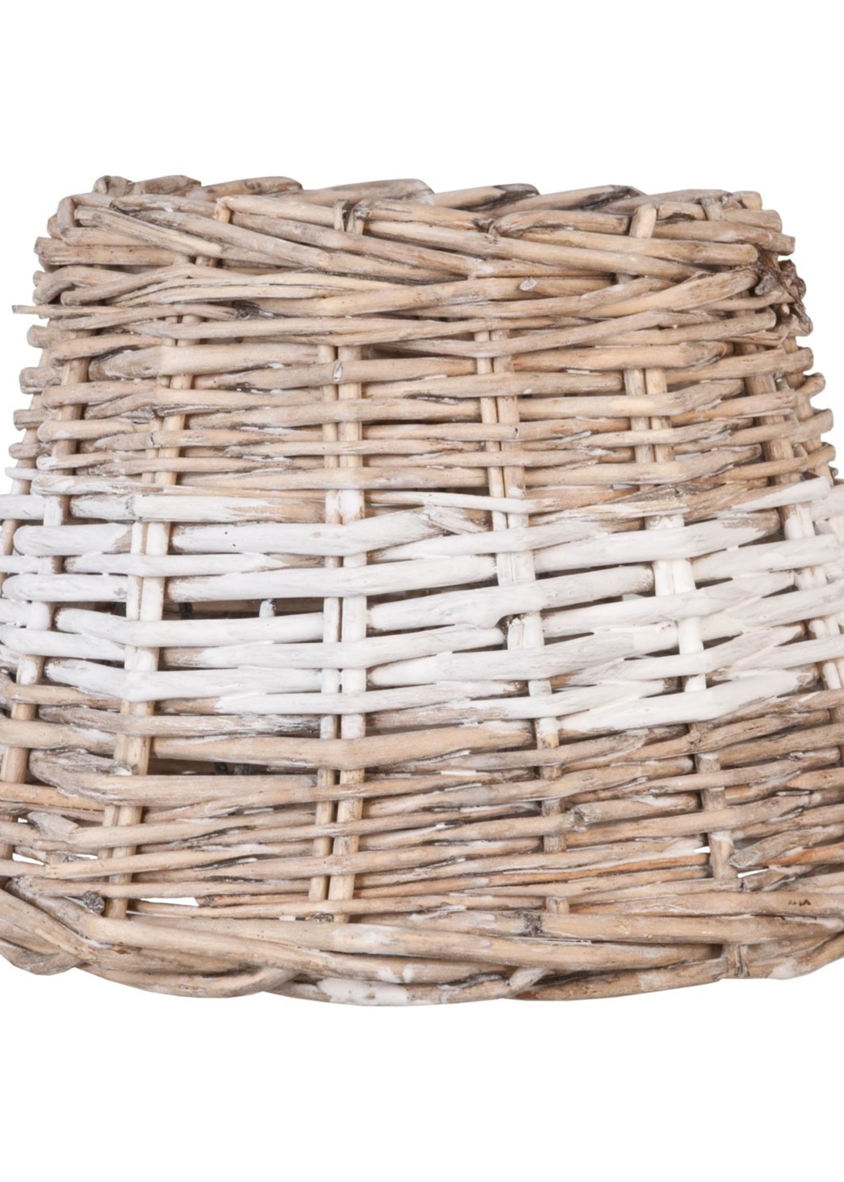 Clayre & Eef Lampenkap band wit Ø 23*17 cm W4RO0081BW