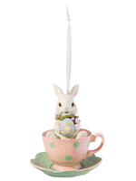 Clayre & Eef Décoration pendentif lapin Ø 9*11 cm 6PR2175
