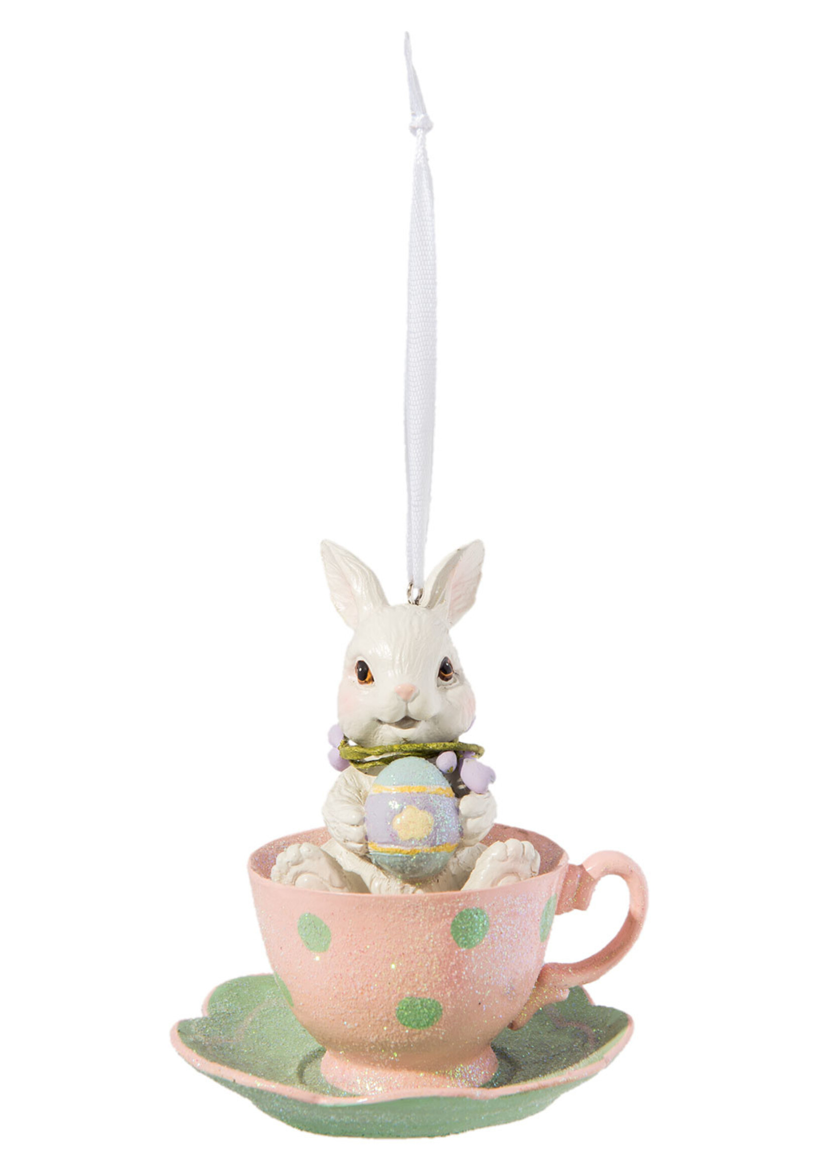 Clayre & Eef Décoration pendentif lapin Ø 9*11 cm 6PR2175