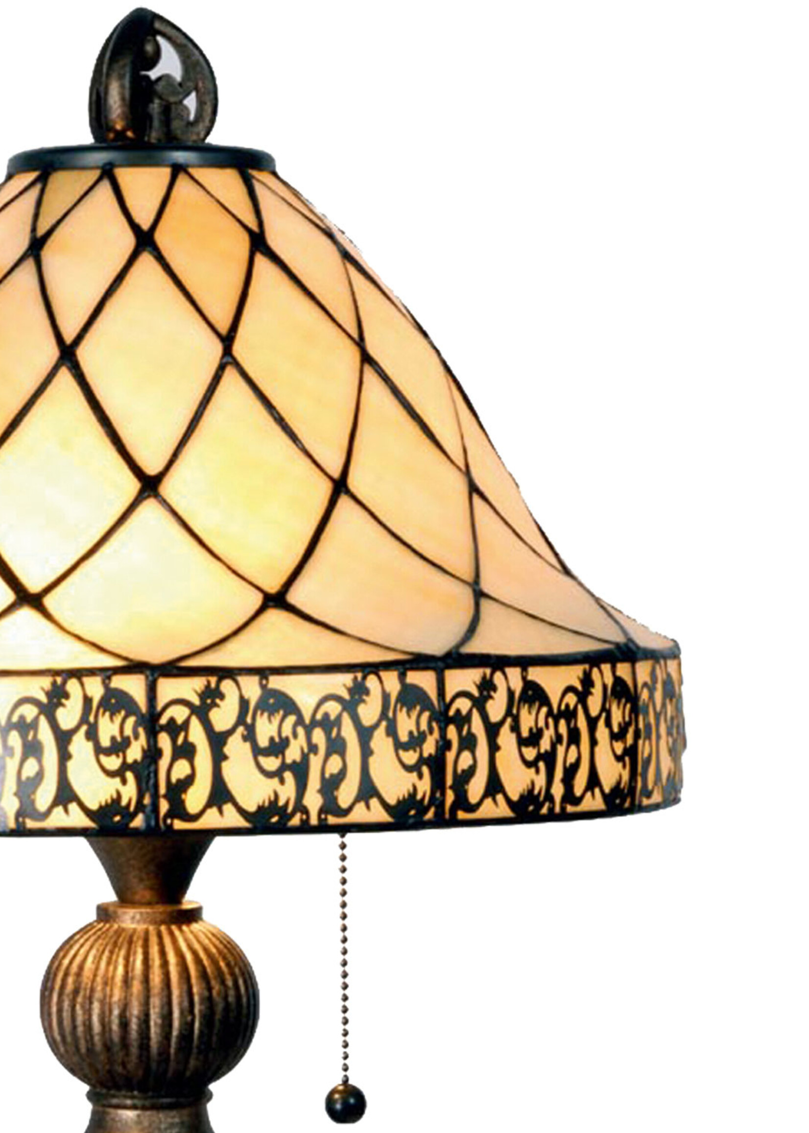 Clayre & Eef Tafellamp Tiffany Ø 36*62 cm E27/max 2*60W 5LL-5408