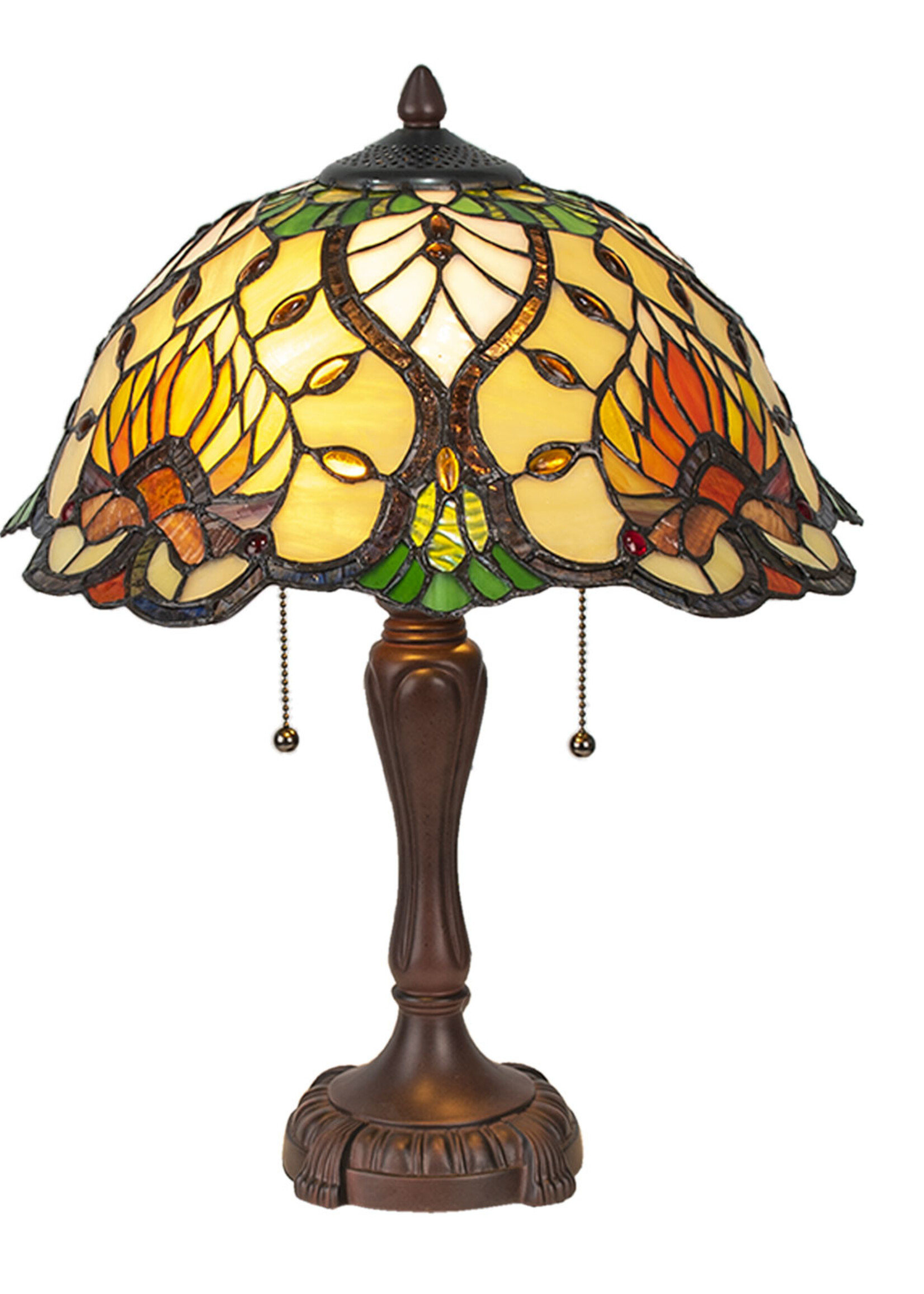 Clayre & Eef Tafellamp Tiffany Ø 40*50 cm E27/max 2*60W 5LL-5390