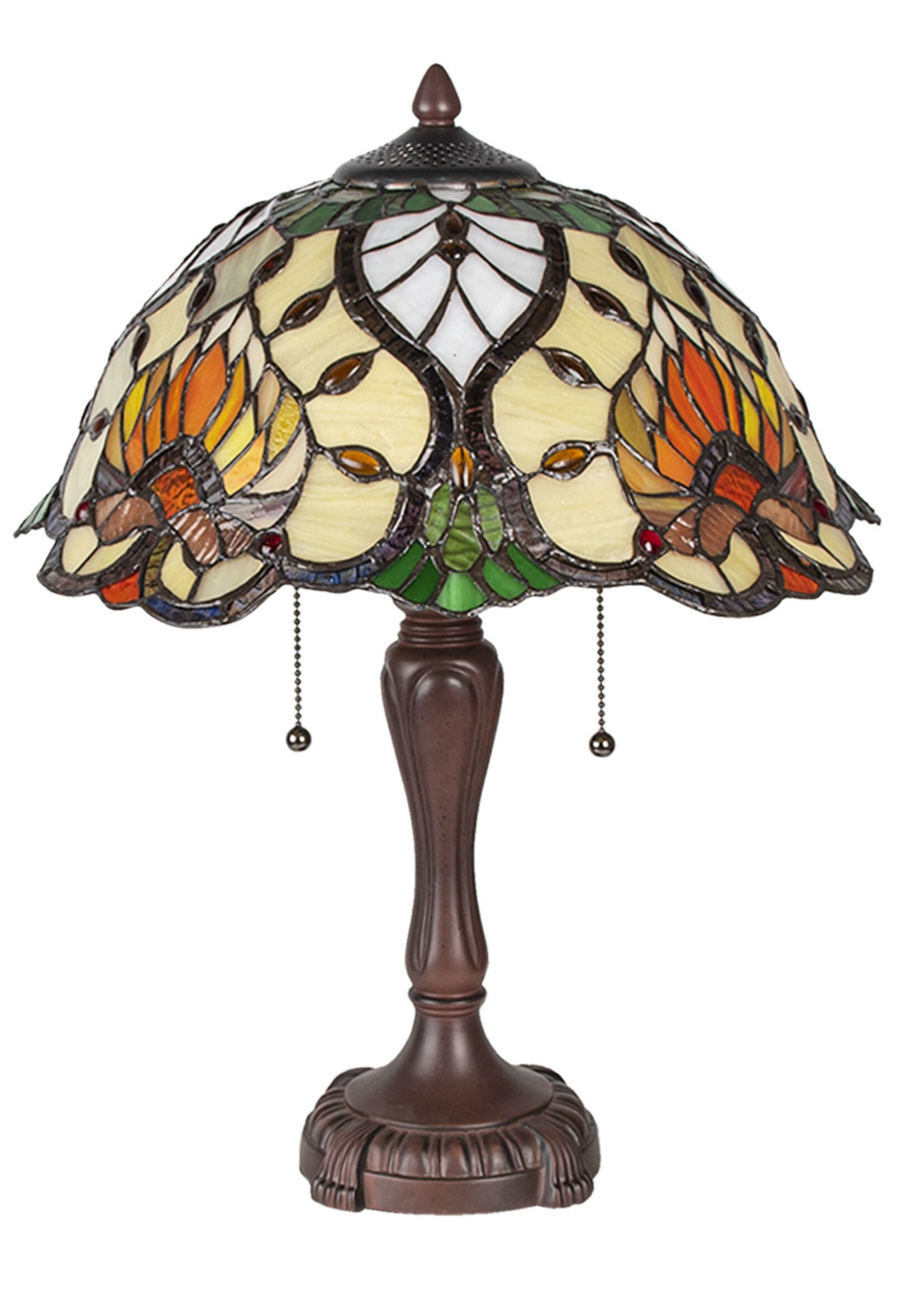 Clayre & Eef Lampe de table Tiffany Ø 40*50 cm E27/max 2*60W 5LL-5390