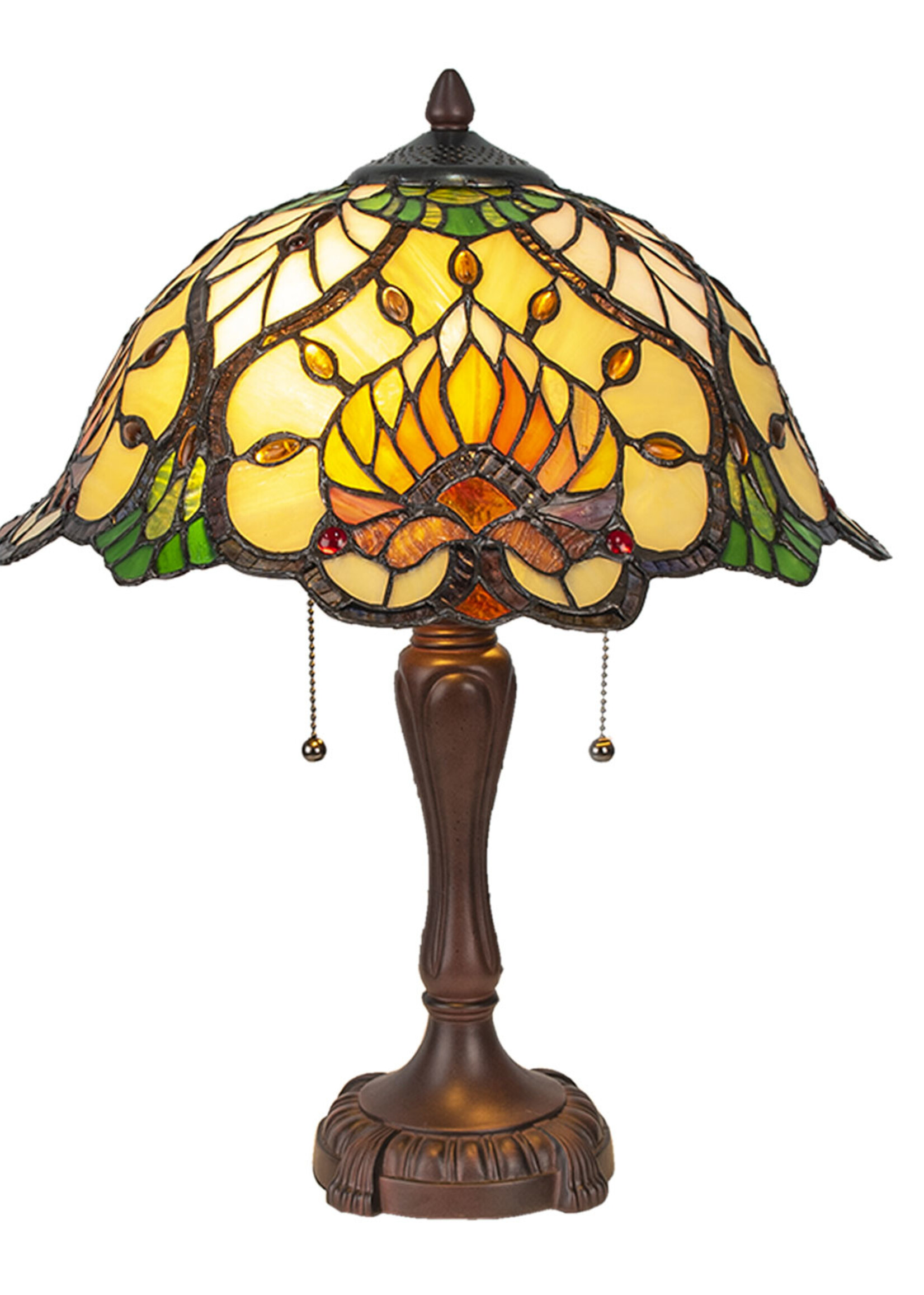 Clayre & Eef Lampe de table Tiffany Ø 40*50 cm E27/max 2*60W 5LL-5390