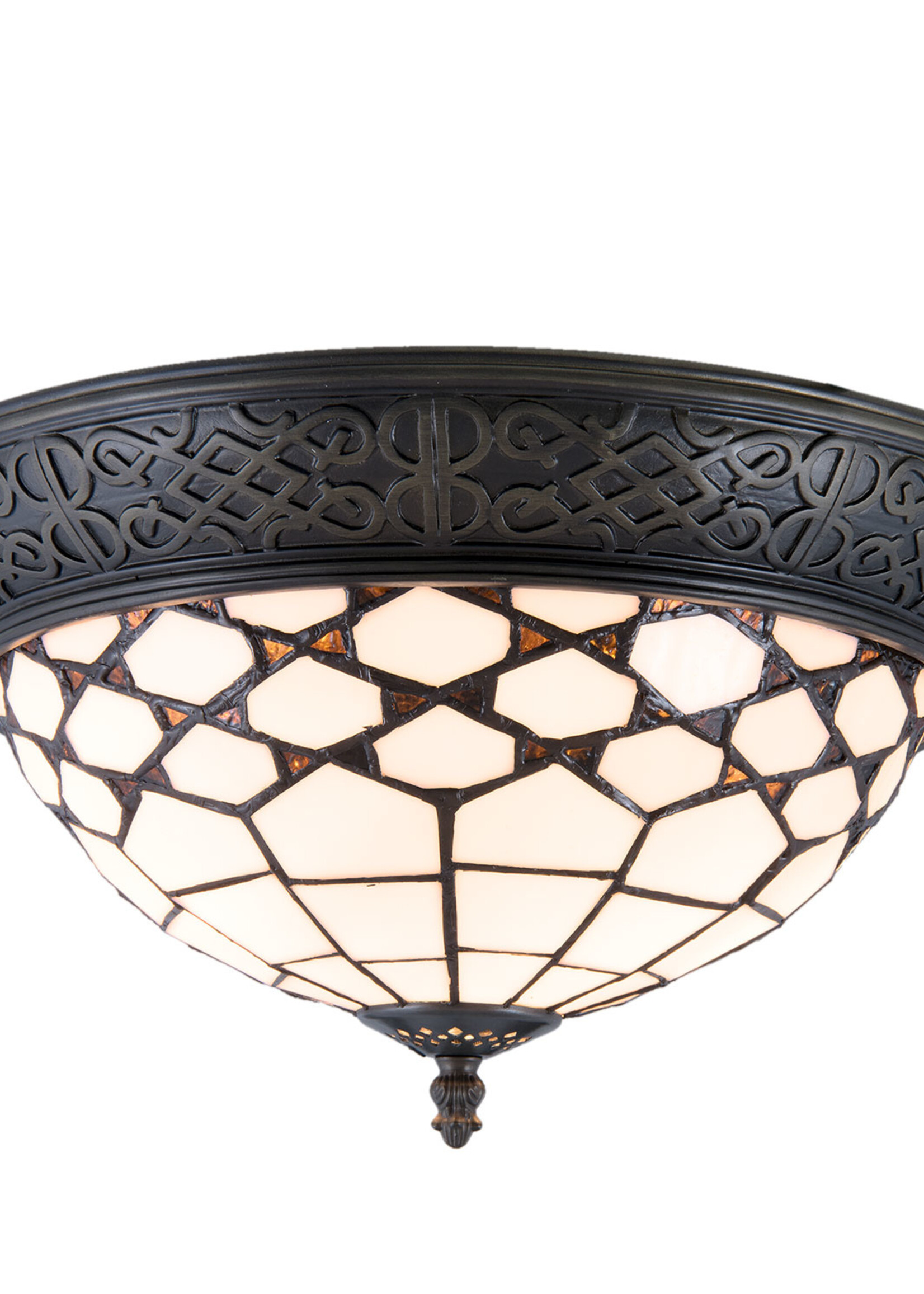 Clayre & Eef Plafonnier Tiffany Ø 38*19 cm E14/max 2*40W 5LL-5891