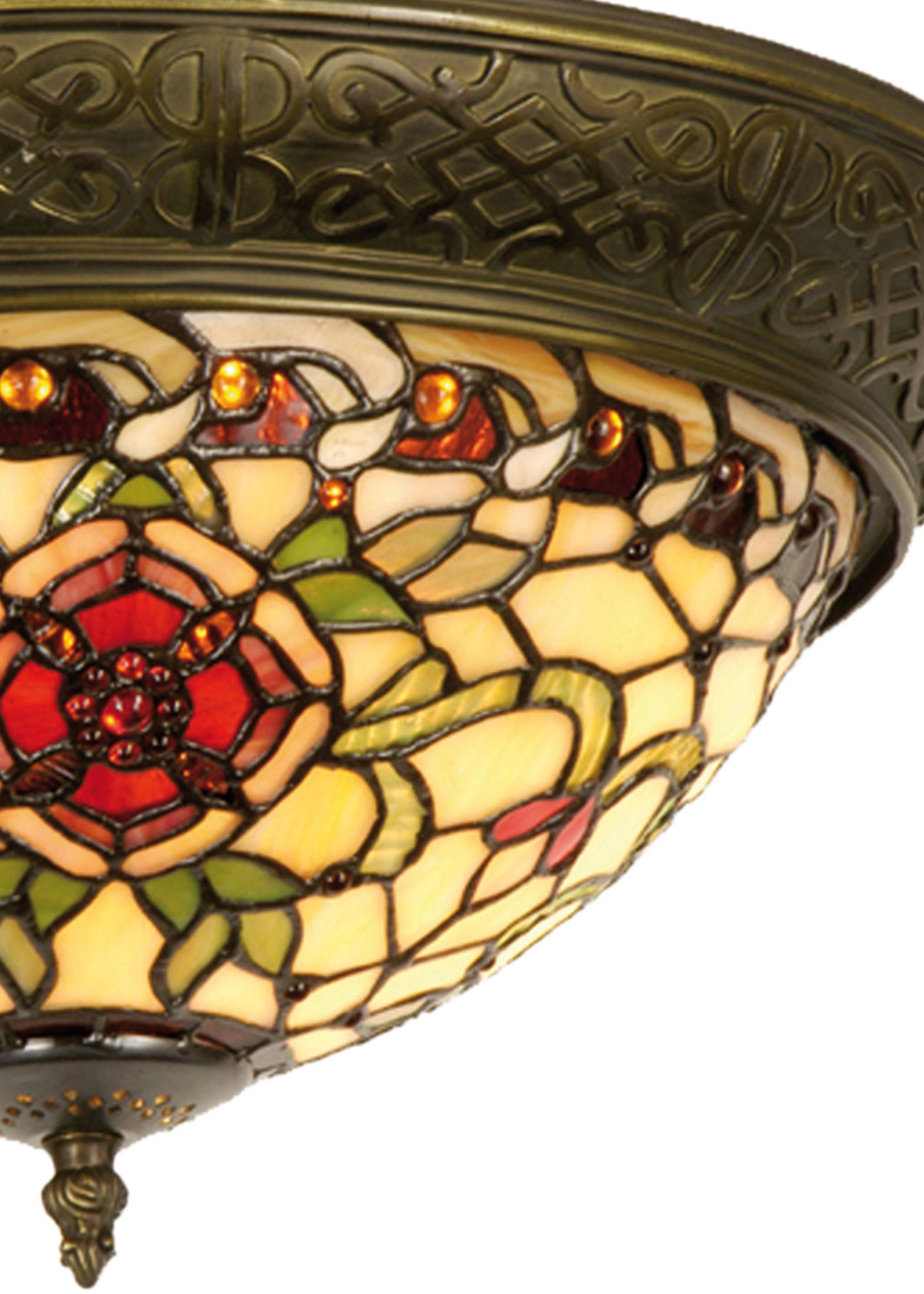 Clayre & Eef Plafondlamp Tiffany Ø 38*19 cm E14/max 2*40W 5LL-5356