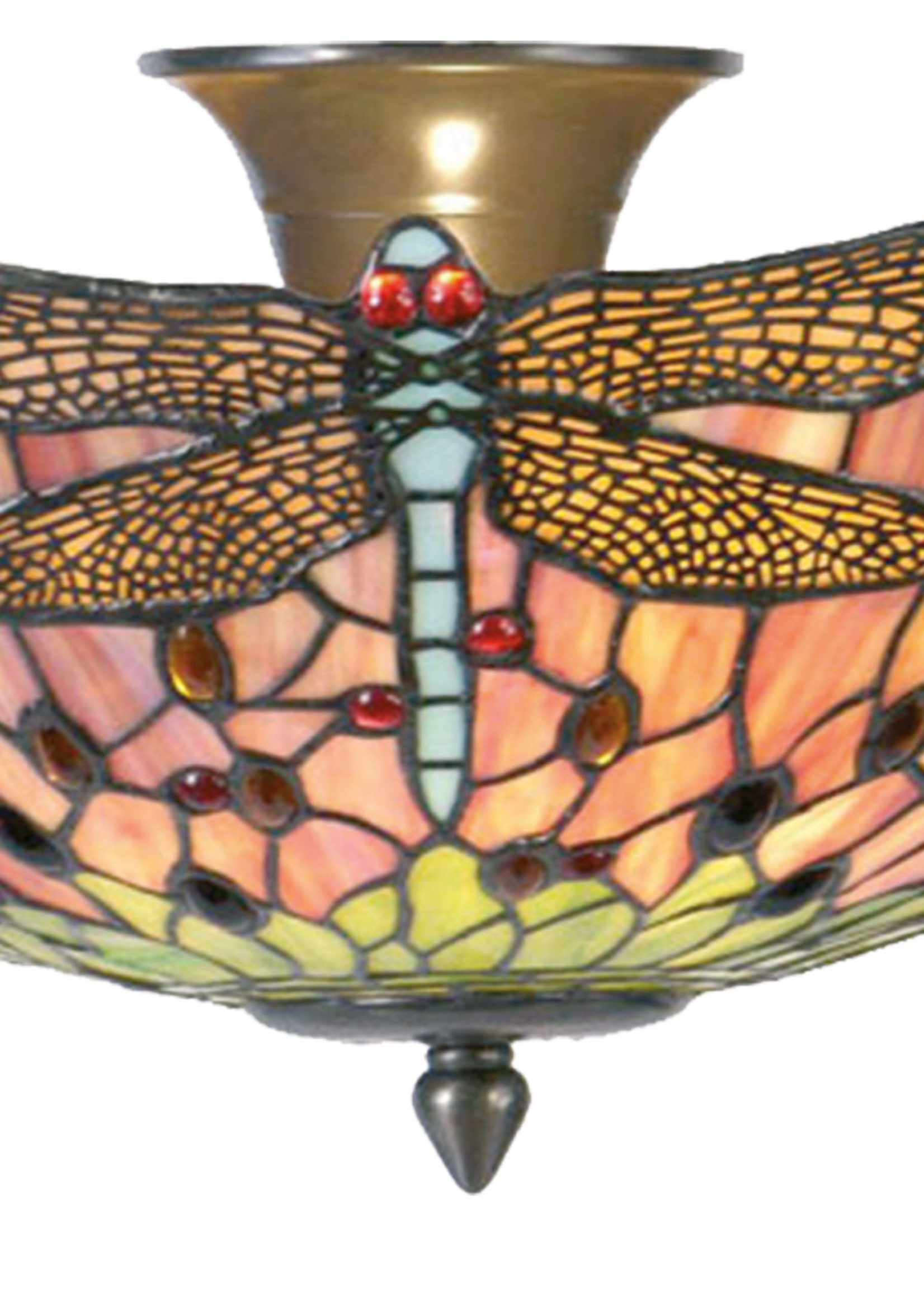 Clayre & Eef Plafondlamp Tiffany Ø 40*23 cm E14/max 2*40W 5LL-5415