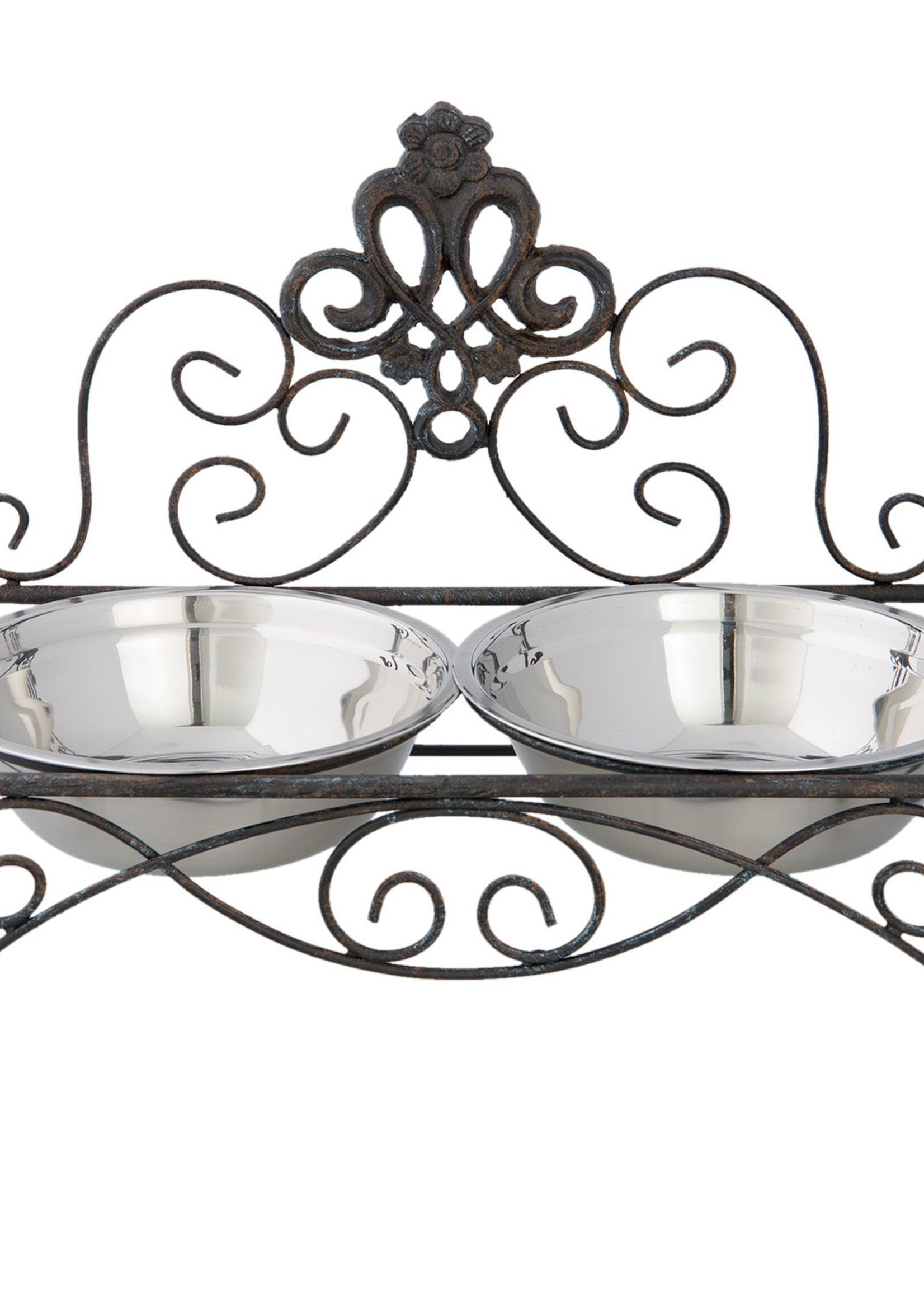 Clayre & Eef Dieren voerbak 35*19*27 cm / 2*500 ml 6Y2721