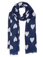 Clayre & Eef Écharpe 90*180 cm bleu JZSC0365BL