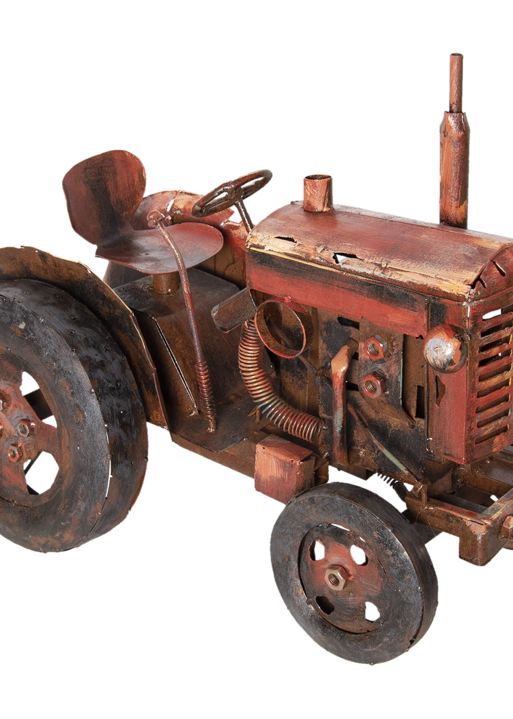 Clayre & Eef Kunstvoorwerp tractor 59*30*44 cm JJART00002