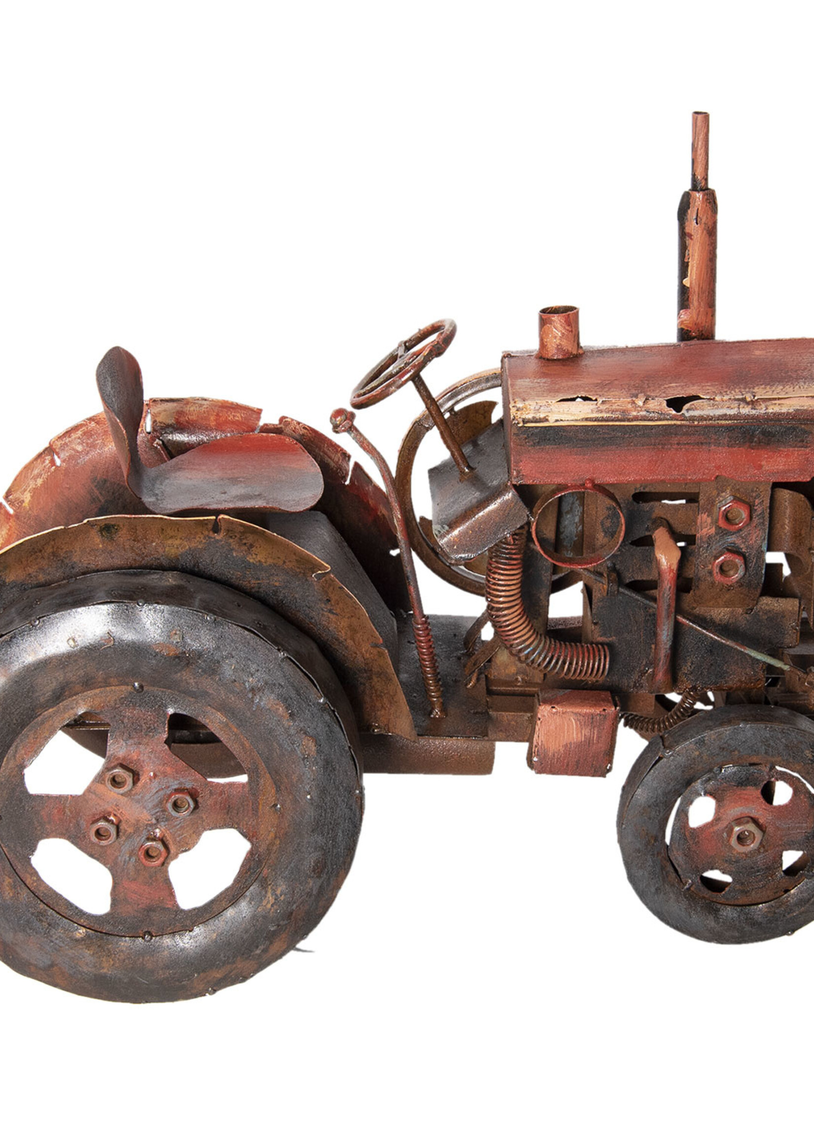Clayre & Eef Kunstvoorwerp tractor 59*30*44 cm JJART00002