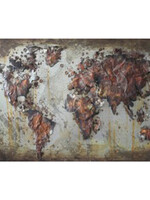 Clayre & Eef Mur Déco carte du monde 120*4*80 cm JJWA00055