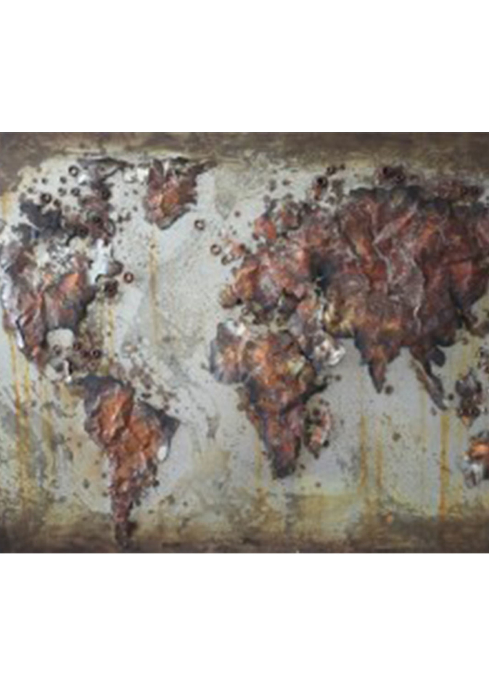Clayre & Eef Mur Déco carte du monde 120*4*80 cm JJWA00055
