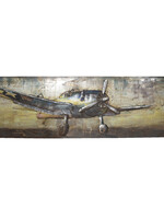 Clayre & Eef Wanddecoratie vliegtuig 180*7*56 cm JJWA00064