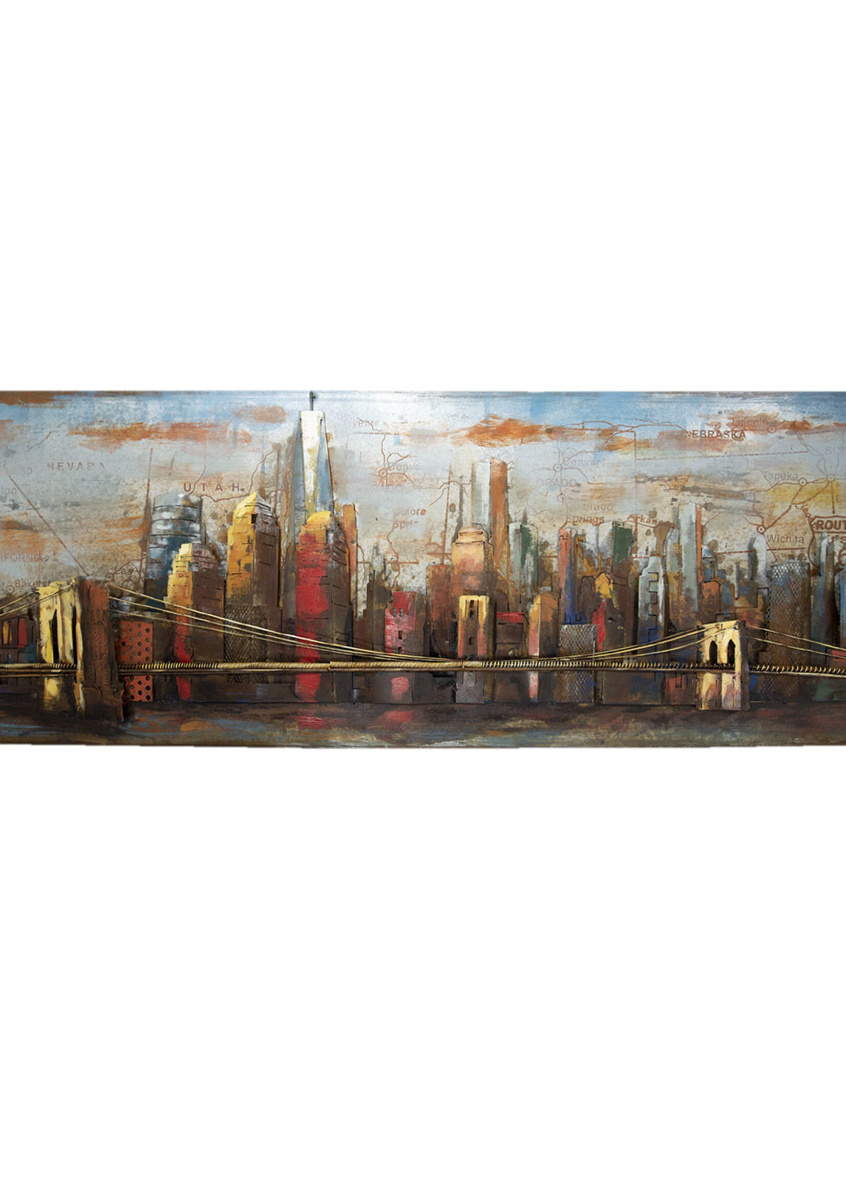 Clayre & Eef Wanddecoratie Skyline 180*6*60 cm JJWA00094