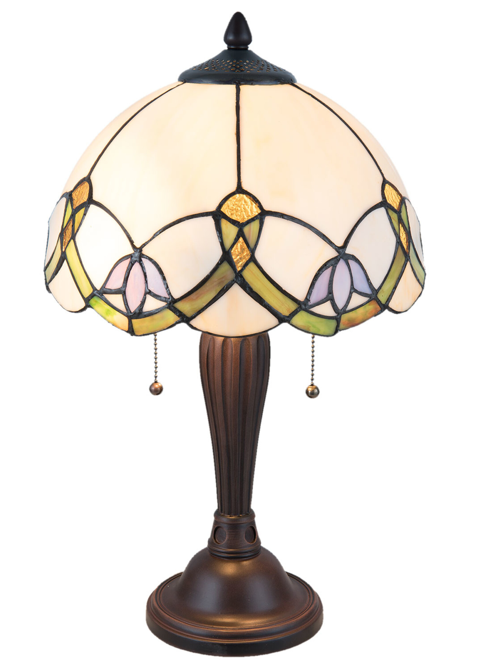 Clayre & Eef Tafellamp Tiffany Ø 30*50 cm E27/max 2*40W 5LL-5918