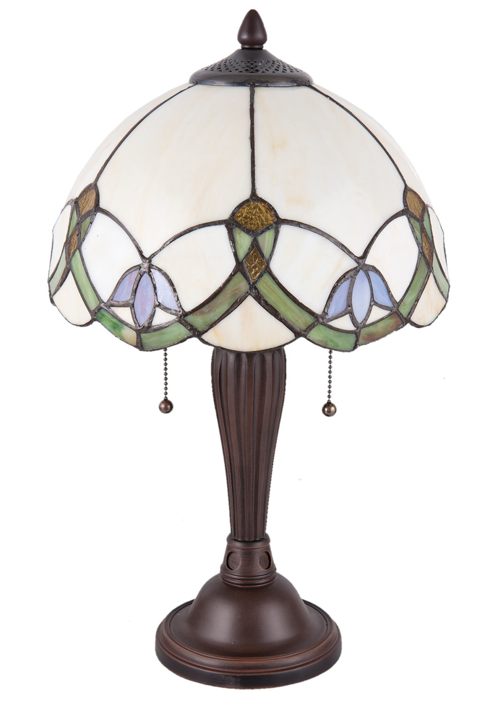 Clayre & Eef Tafellamp Tiffany Ø 30*50 cm E27/max 2*40W 5LL-5918