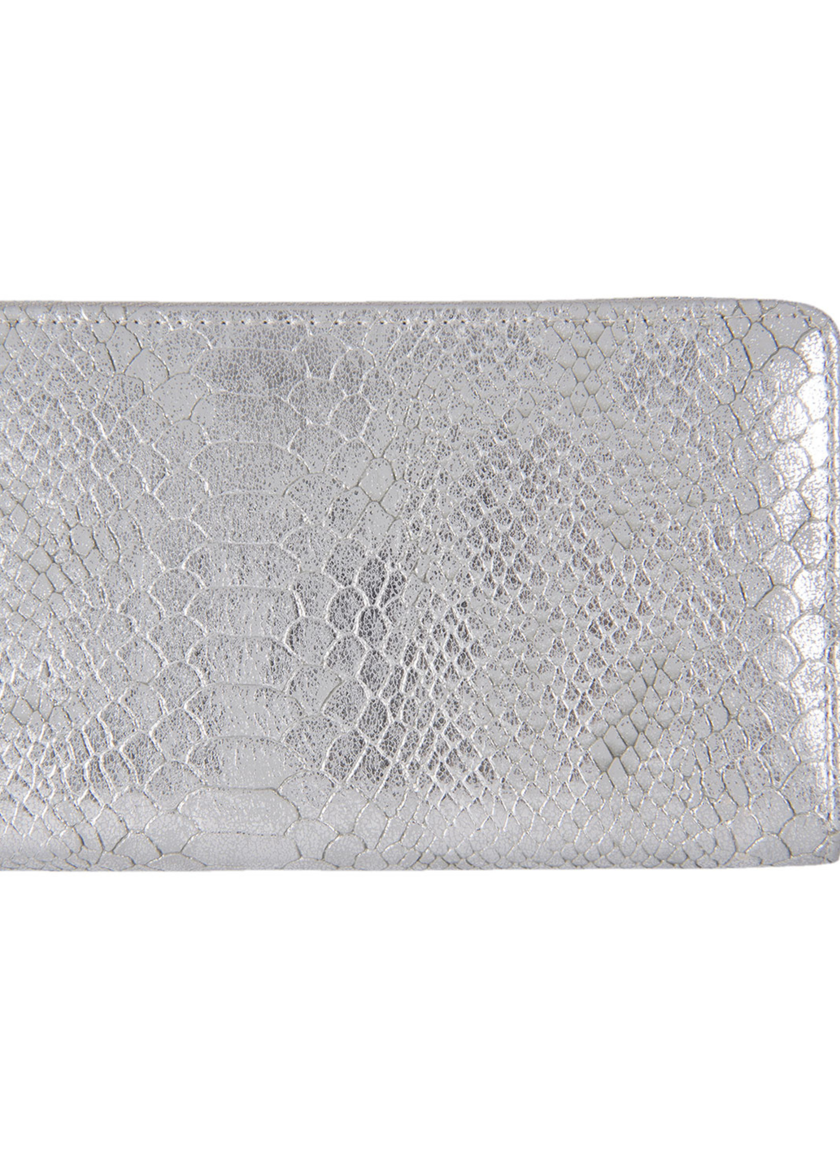 Clayre & Eef Portemonnee 19*11 cm zilverkleurig JZWA0039ZI