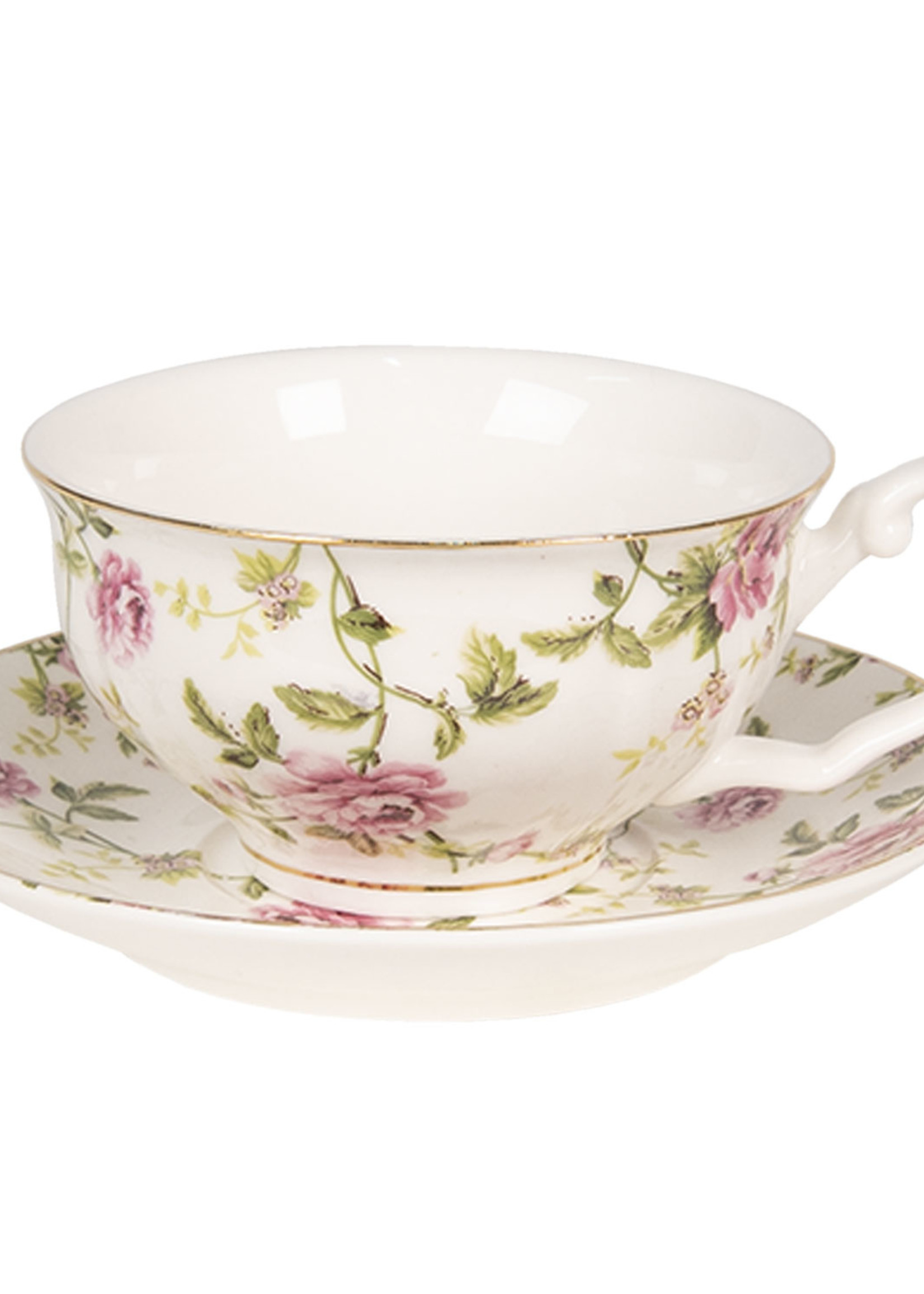 Clayre & Eef Tasse et soucoupe 12*9*5 / Ø 13*2 cm / 125 ml 6CE0836