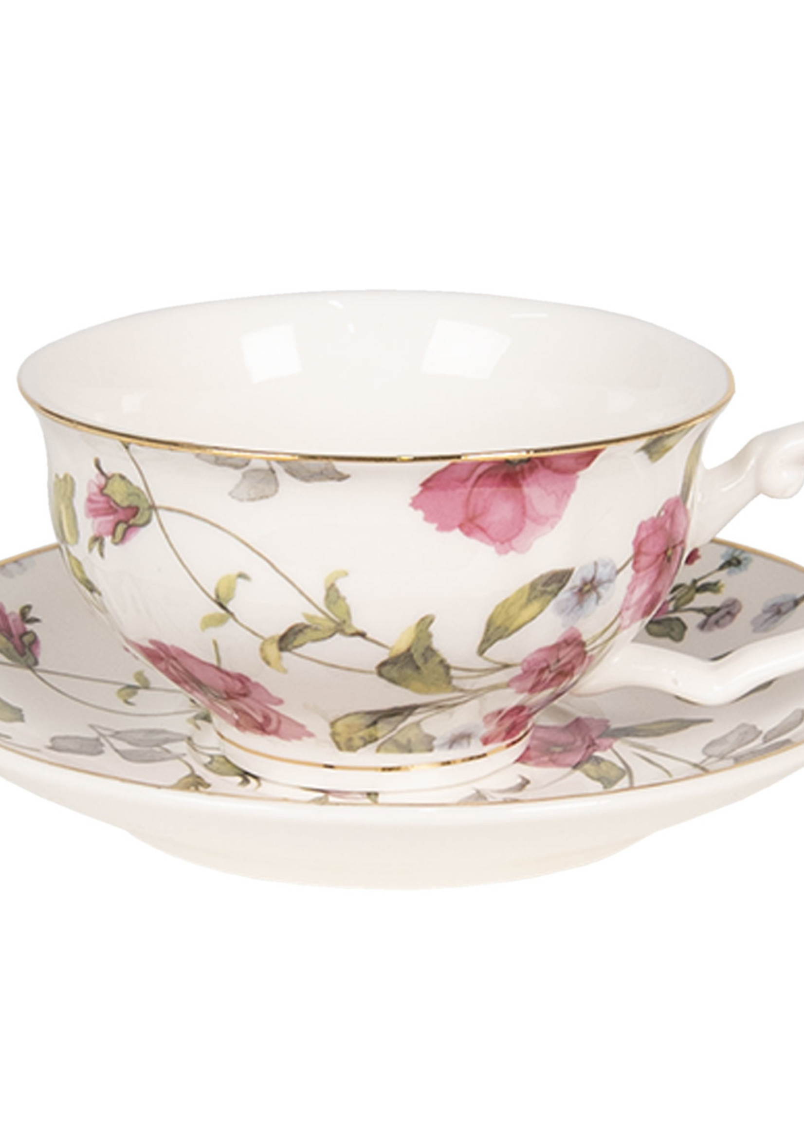 Clayre & Eef Tasse et soucoupe 12*9*5 / Ø 13*2 cm / 125 ml 6CE0837