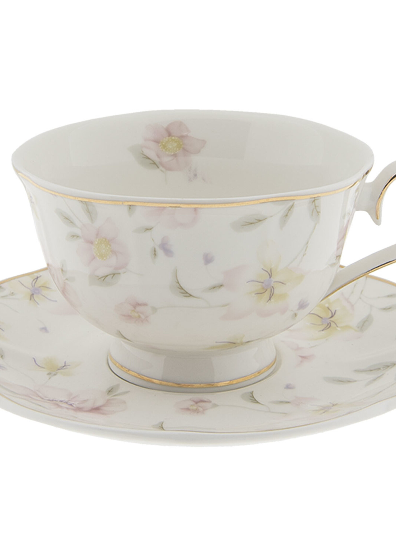 Clayre & Eef Tasse et soucoupe Ø 15*7 cm / 220 ml TWFKS-2