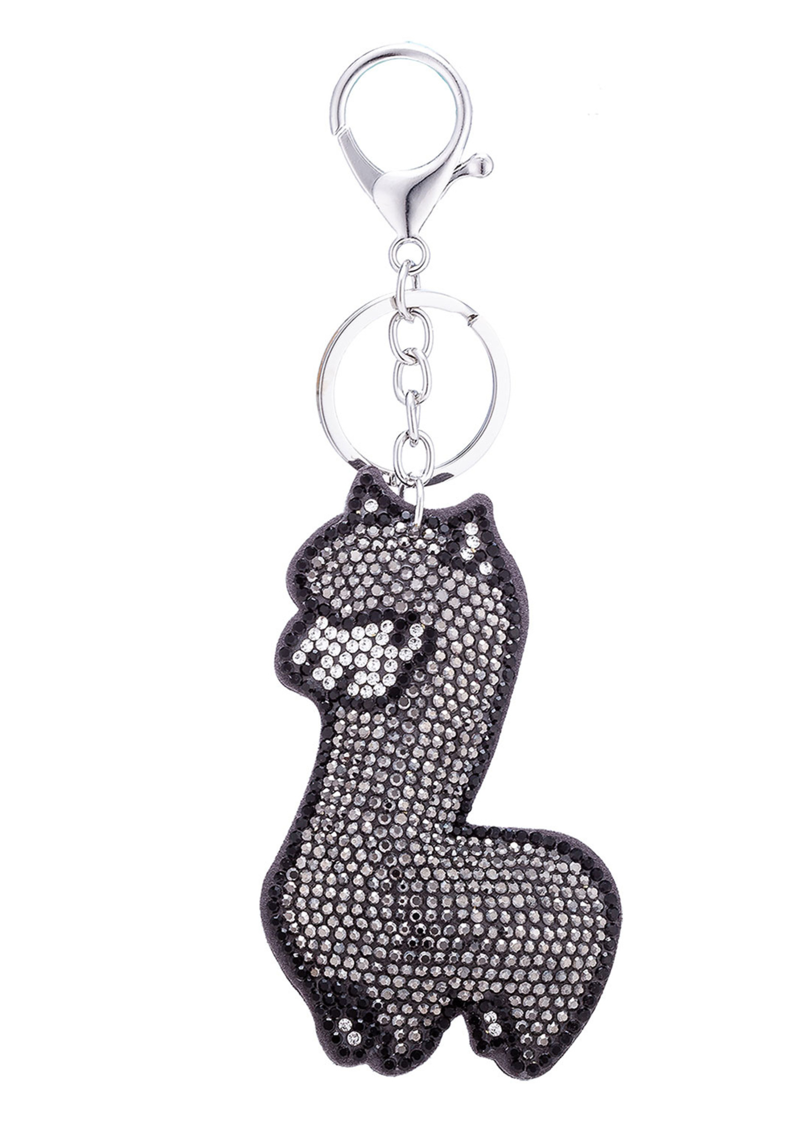 Clayre & Eef Sleutelhanger zwart JZKC0042