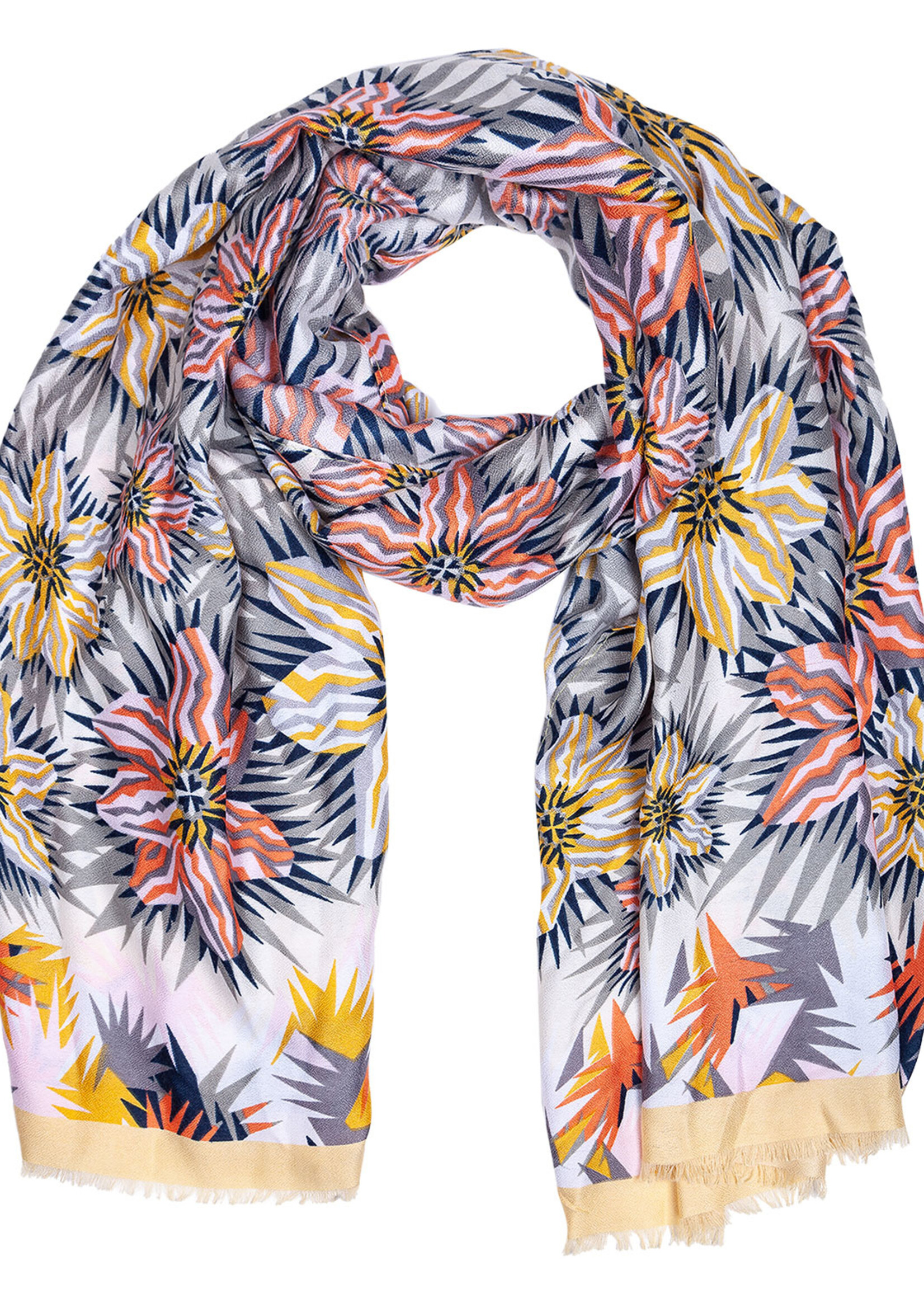 Clayre & Eef Écharpe 88*180 cm jaune JZSC0419Y