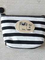 Clayre & Eef Portemonnee 11*9 cm zwart/wit MLPU0044