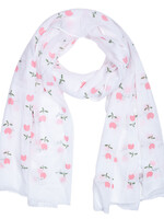 Clayre & Eef Écharpe 70*180 cm blanc MLSC0285W