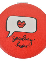 Clayre & Eef Miroir à main Ø 7 cm rouge JZSP0003