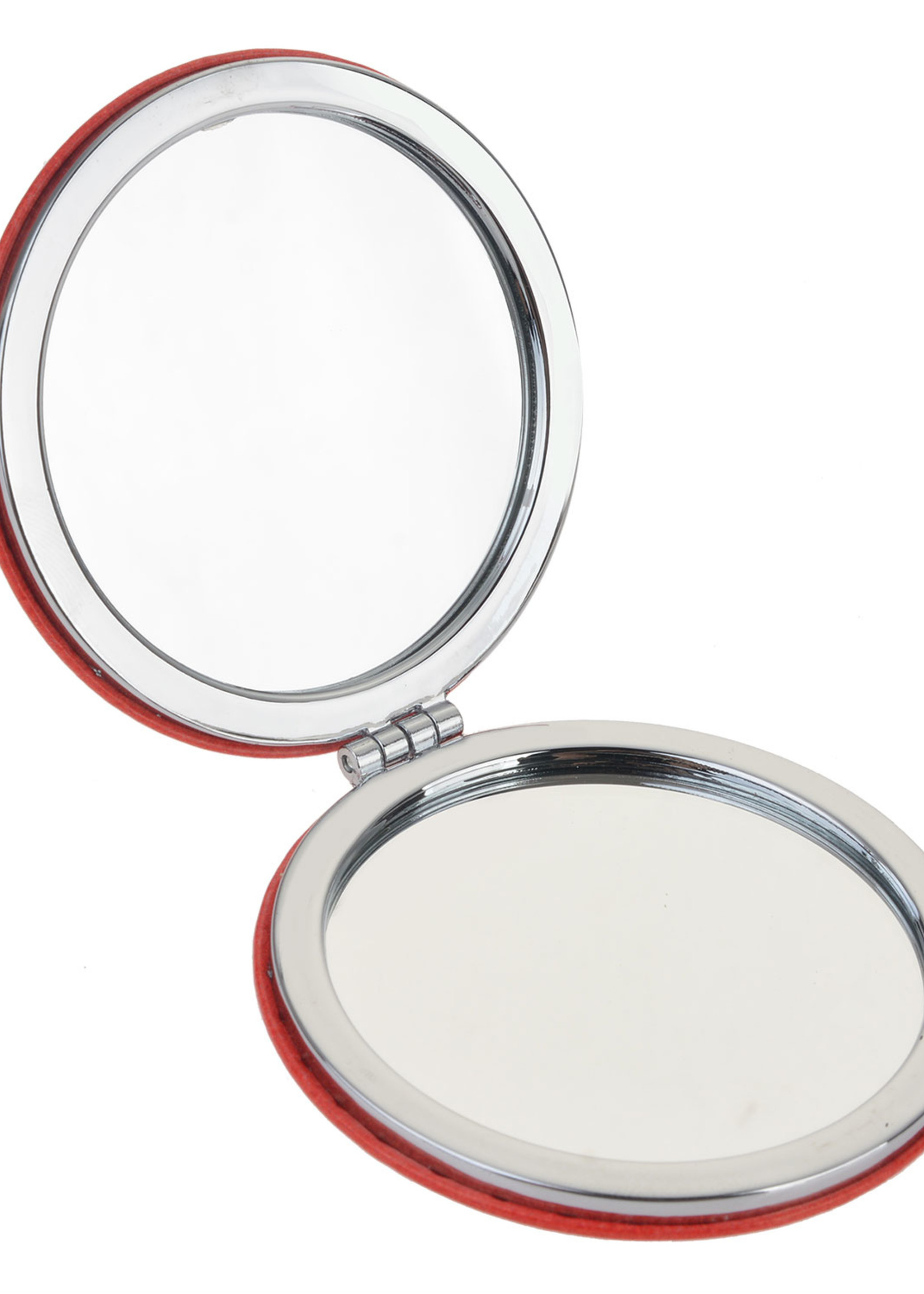 Clayre & Eef Miroir à main Ø 7 cm rouge JZSP0003