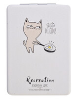 Clayre & Eef Miroir à main 6*8.5 cm blanc MLMI0030