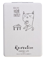 Clayre & Eef Miroir à main 6*8.5 cm blanc MLMI0031