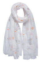 Clayre & Eef Écharpe 70*180 cm blanc MLSC0295W