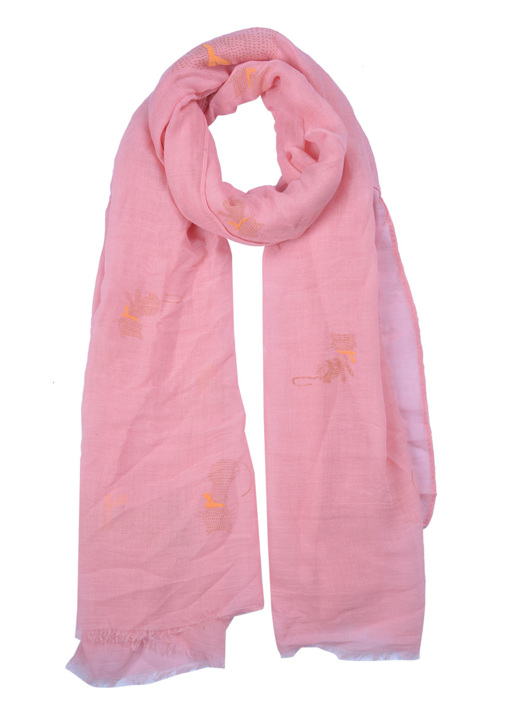 Clayre & Eef Sjaal 70*180 cm roze MLSC0296P