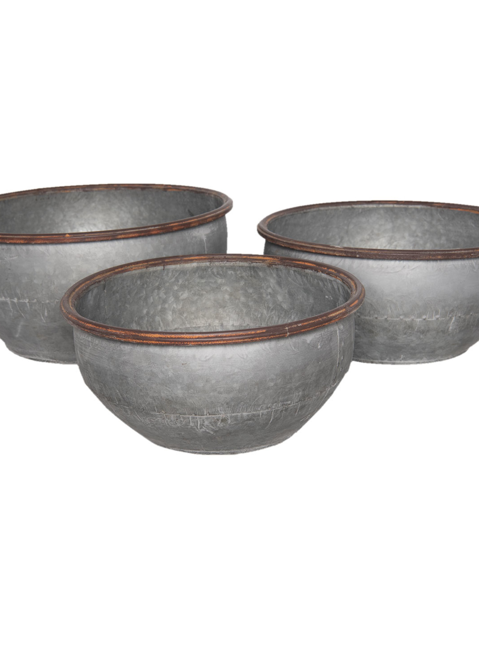 Clayre & Eef Porte plantes Ø 43*19/Ø 40*18/Ø 35*17 cm (set 3) 6Y3236