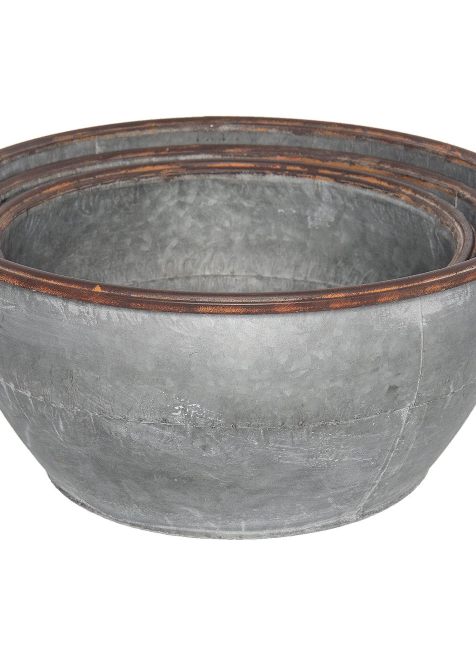 Clayre & Eef Planthouder Ø 43*19/Ø 40*18/Ø 35*17 cm (set 3) 6Y3236