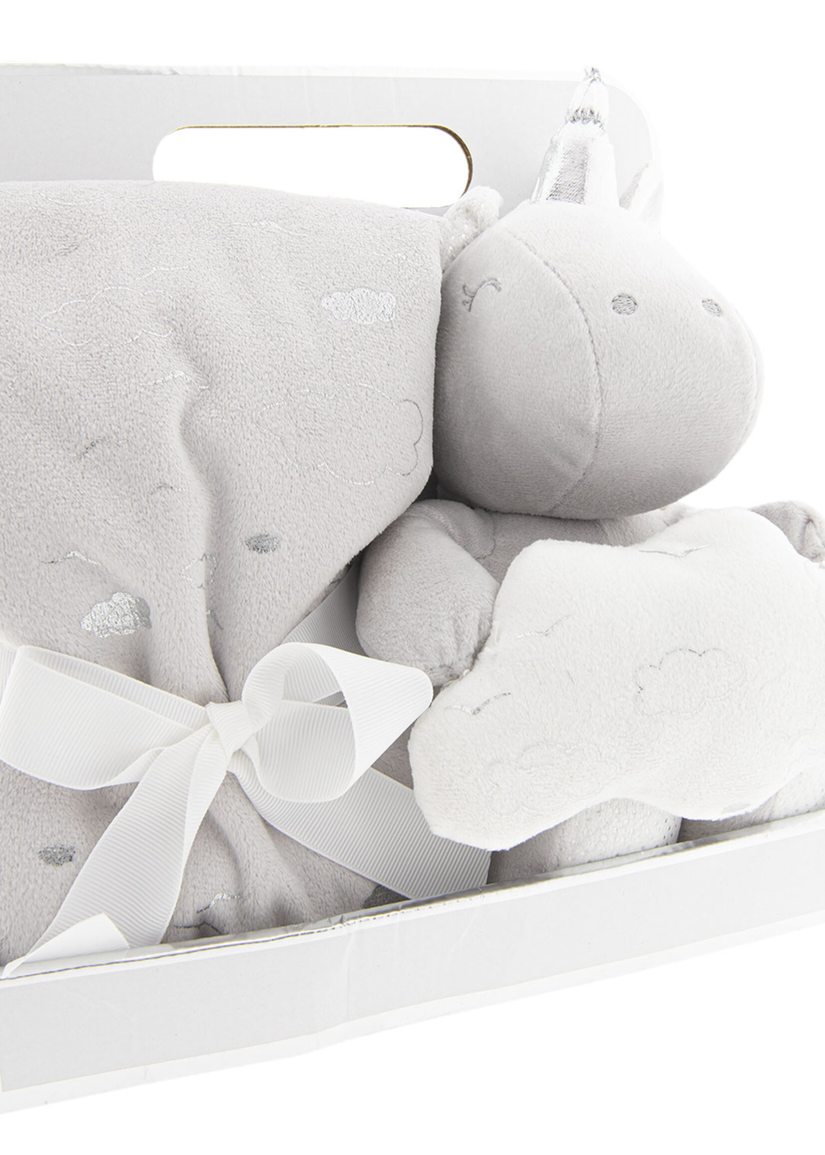 Clayre & Eef Plaid avec peluche licorne 75*75 / 20 cm KT060.073