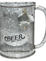 Clayre & Eef Porte-bouchon de bière avec ouvre bouteille 22*21*11 cm 64108
