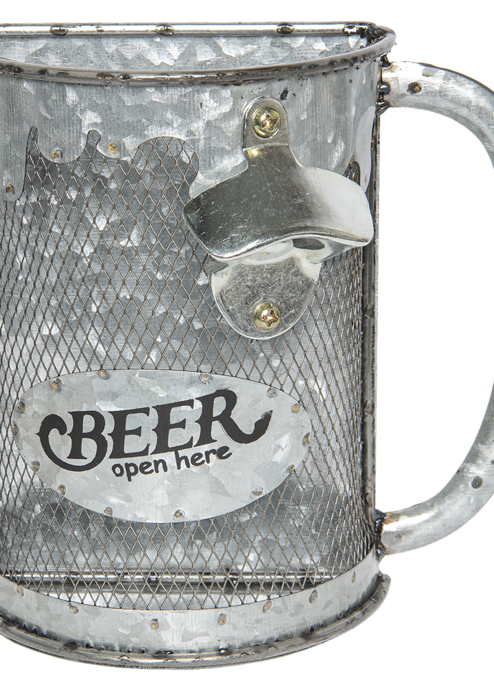 Clayre & Eef Bierdopjes houder met opener 22*21*11 cm 64108