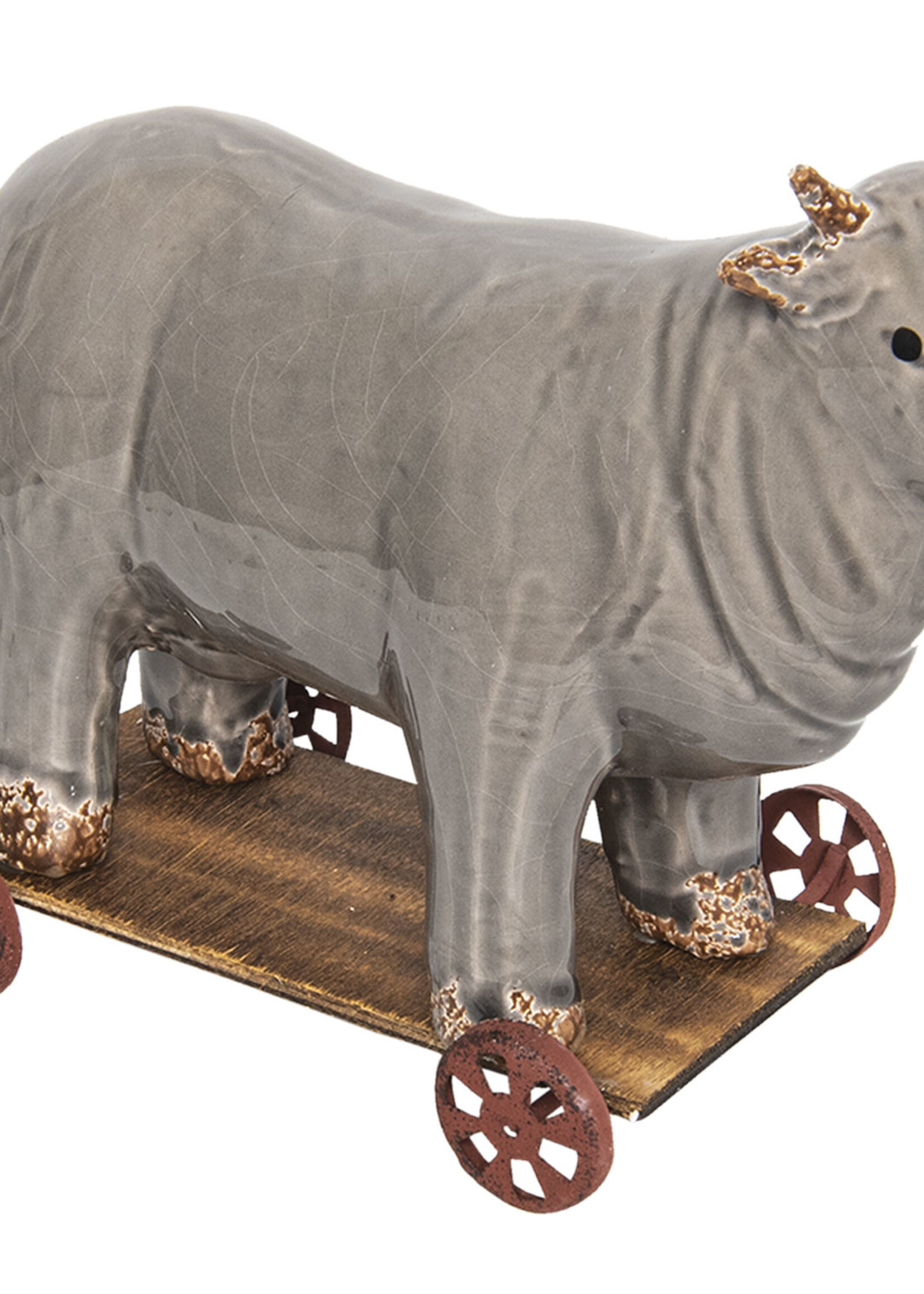 Clayre & Eef Vache sur roues 25*12*20 cm 6CE0933