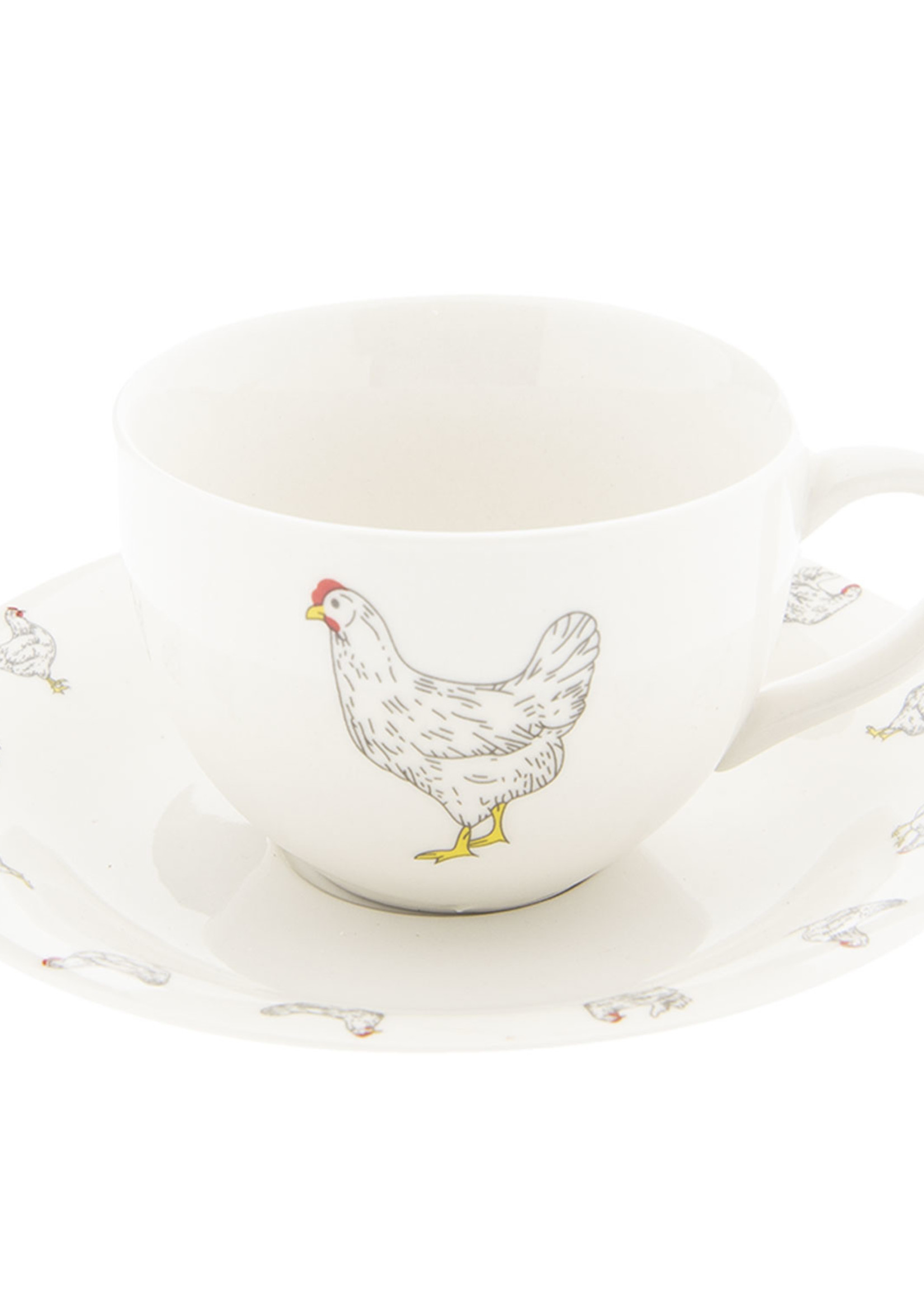 Clayre & Eef Tasse et soucoupe Ø 15*7 cm / 200 ml LCHKS