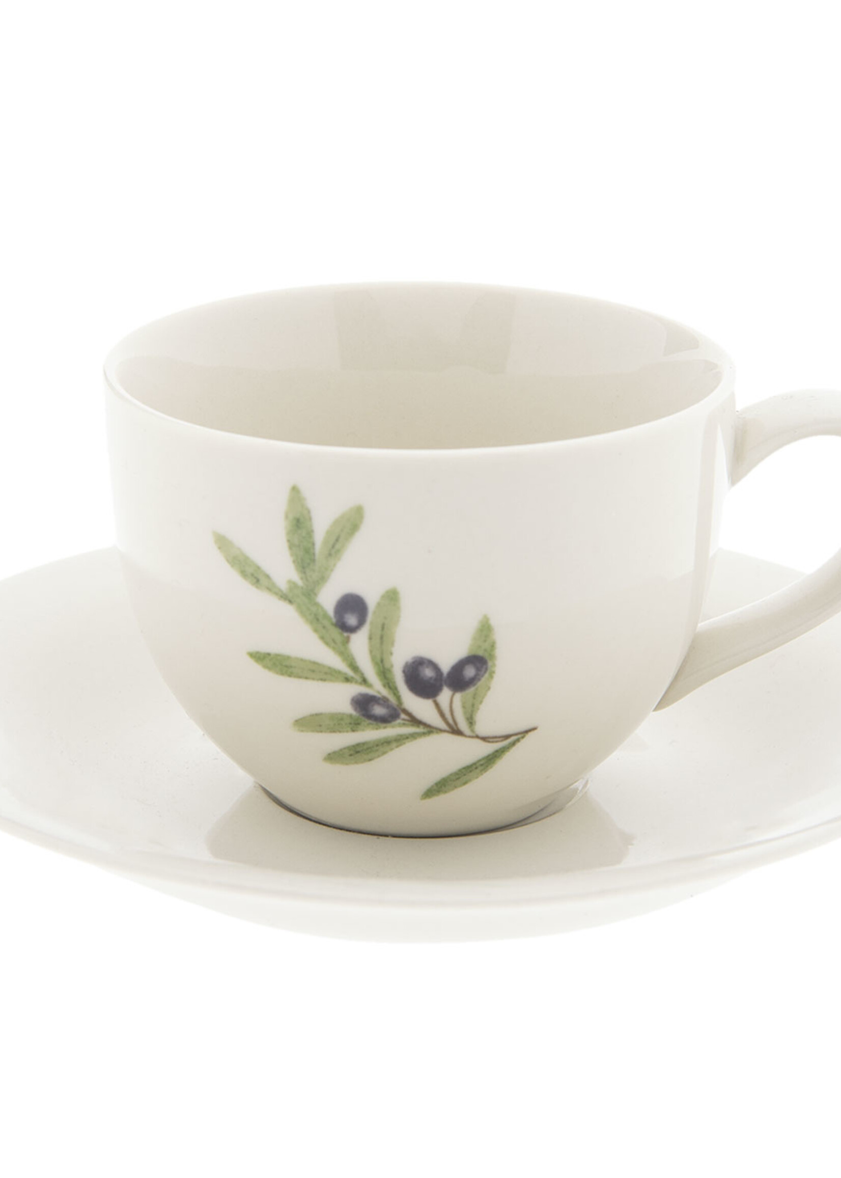 Clayre & Eef Kop en schotel Ø 15*7 cm / 200 ml OLGKS