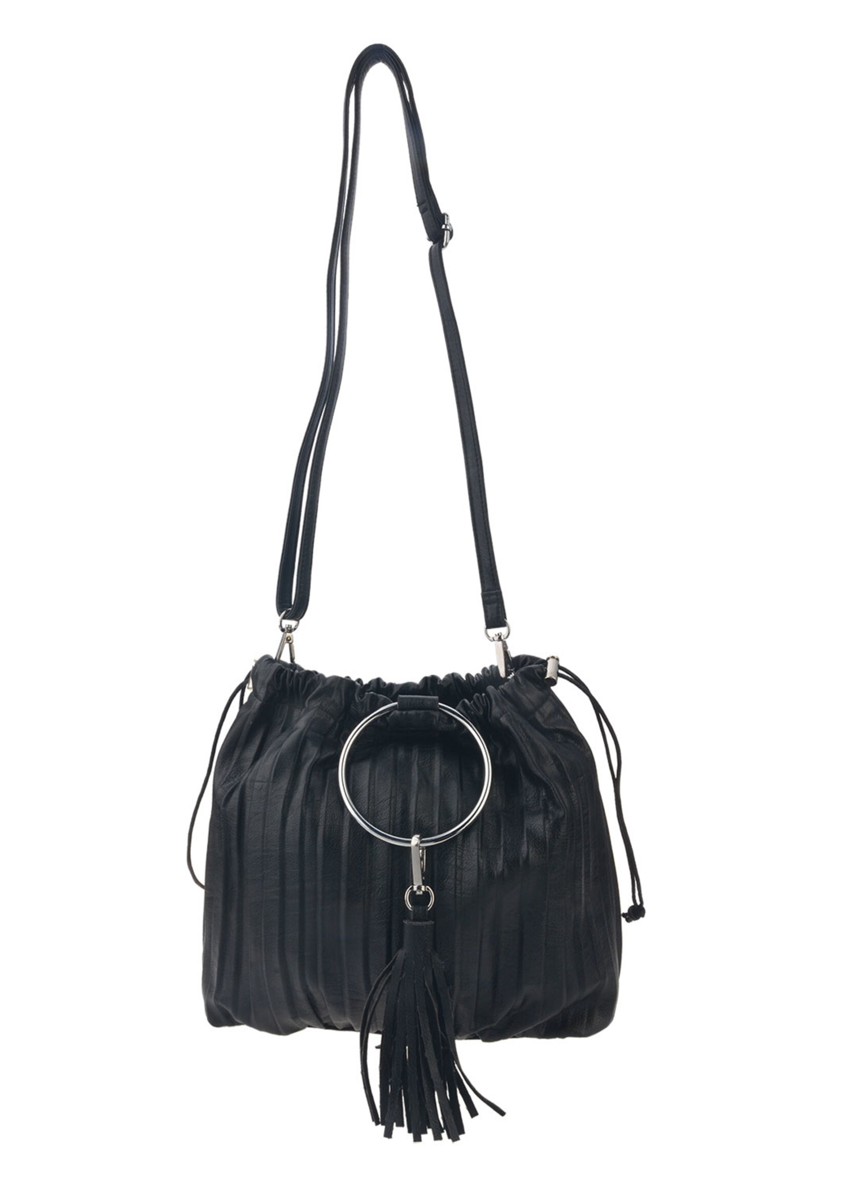 Clayre & Eef Tas 30*28*12 cm zwart JZBG0168Z