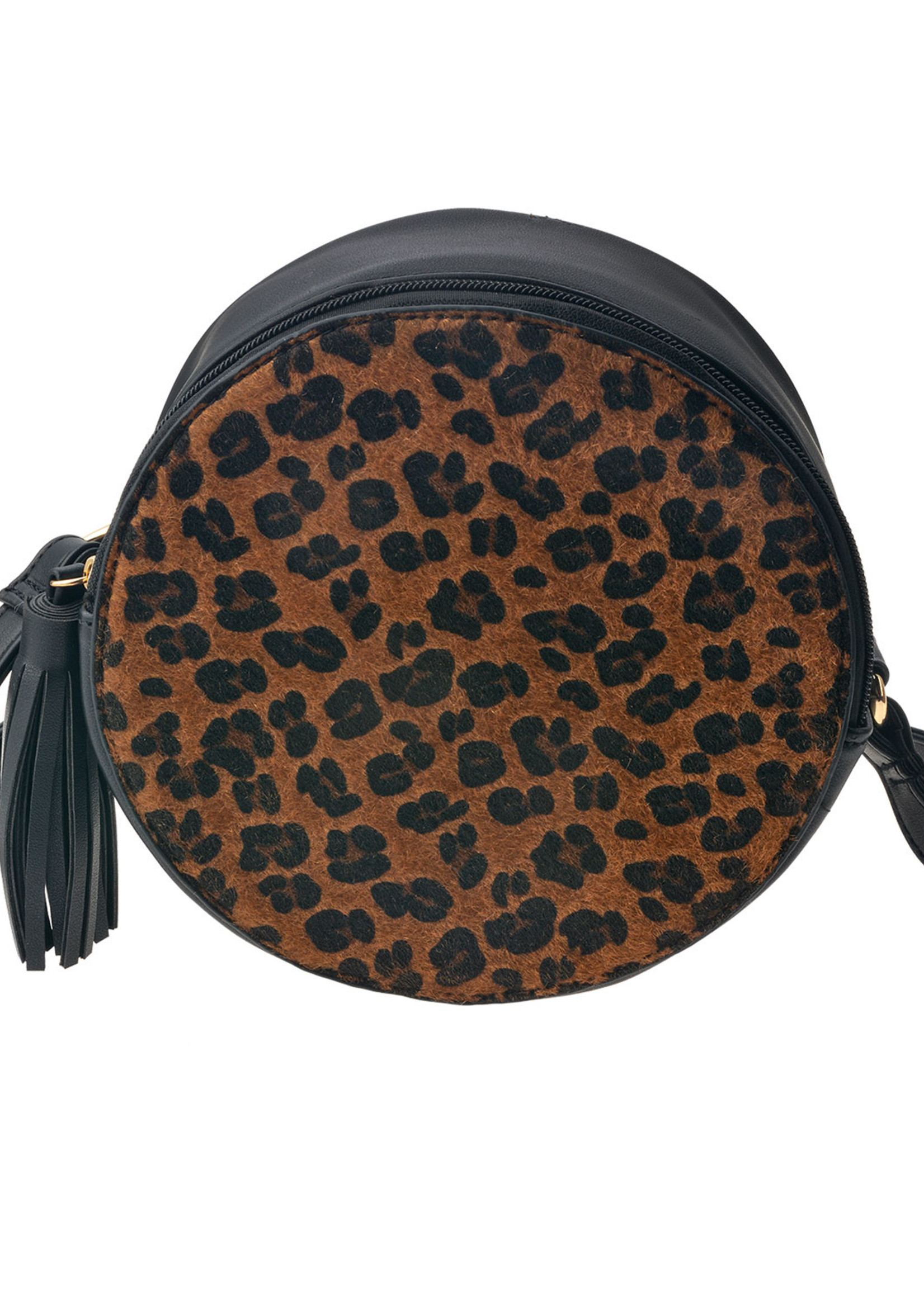 Clayre & Eef Tas Ø 19 cm zwart bruin JZBG0175