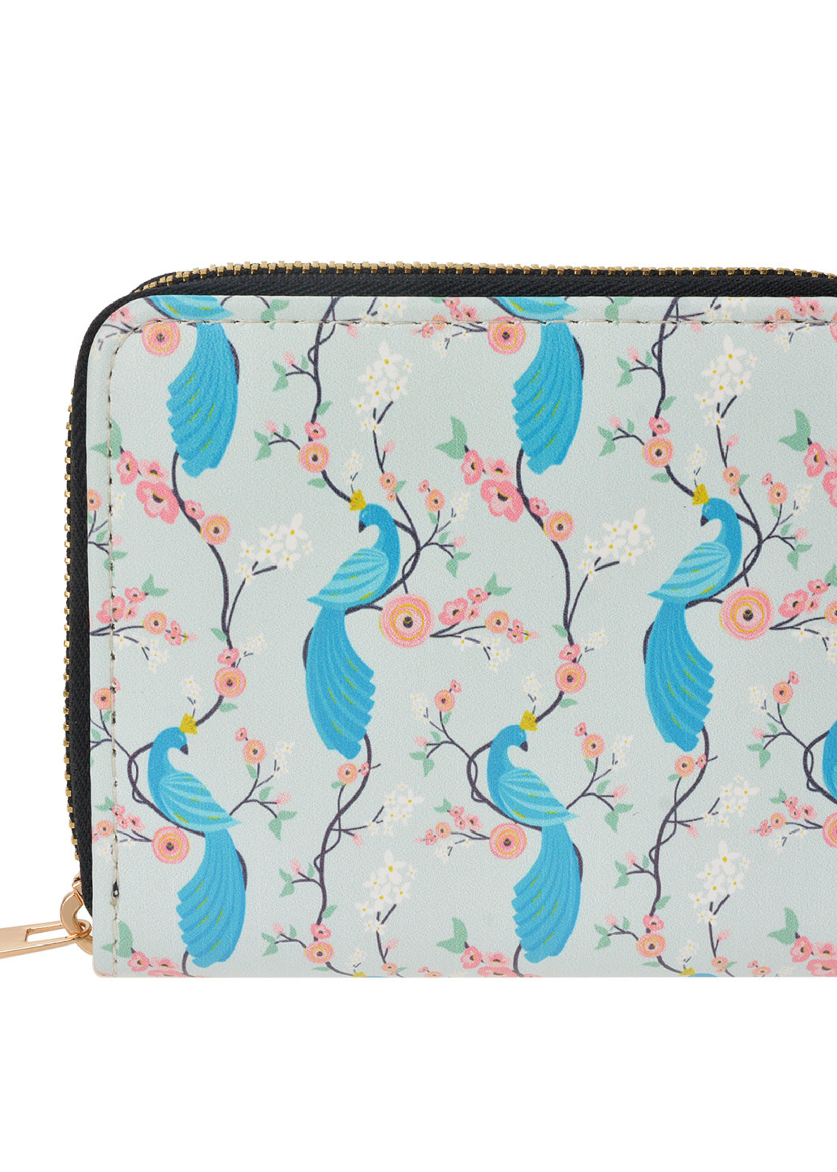 Clayre & Eef Porte-monnaie 12*10*2 cm blanc bleu JZWA0054